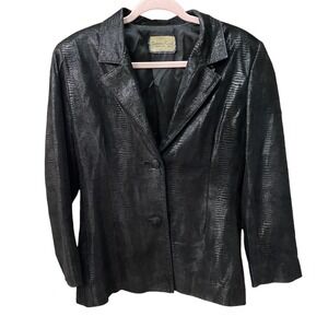 Vintage Bettina Rizzi Brazilian Italian Leather Jacket Blazer Medium